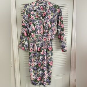 Vintage Floral Button-Up Dress